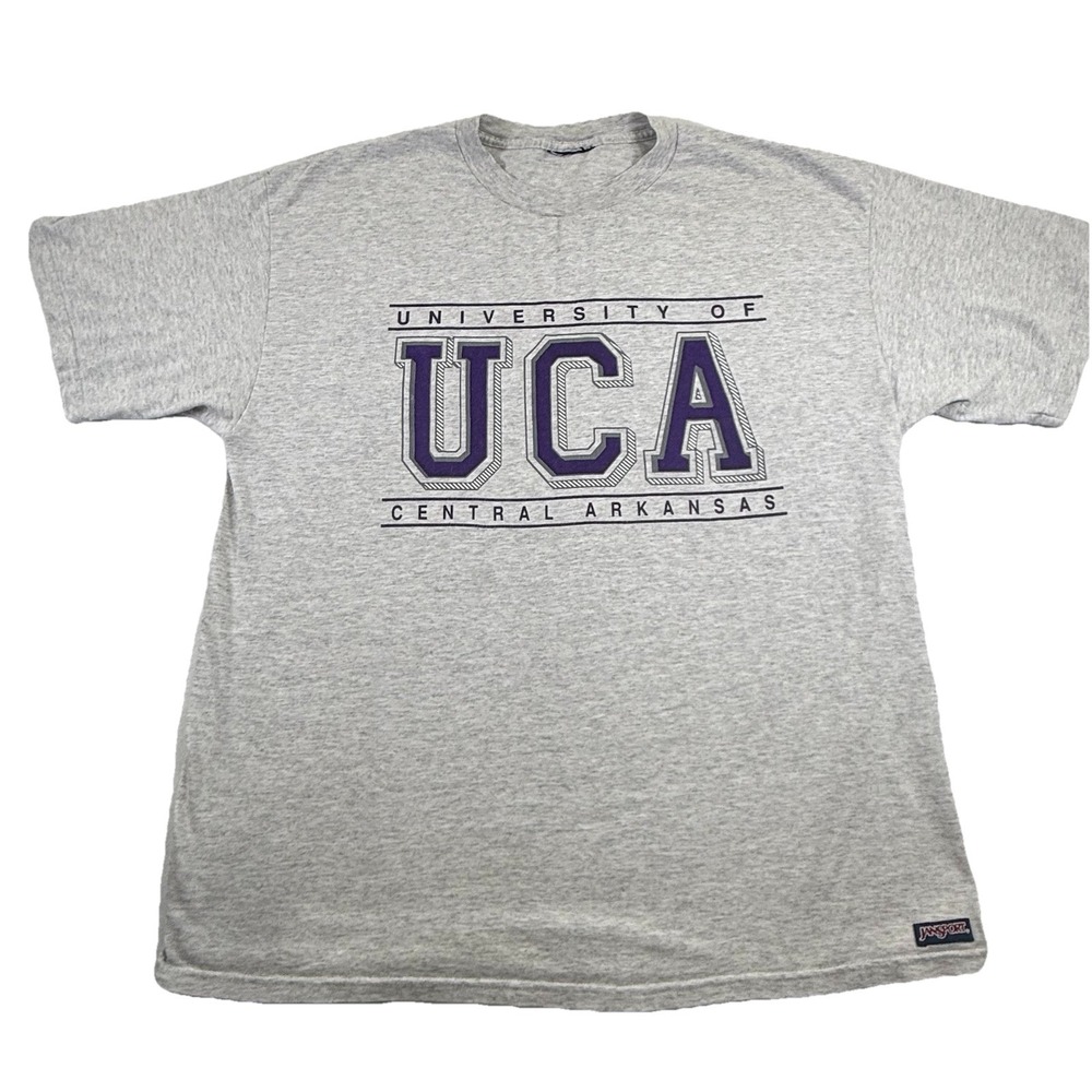 Vintage JanSport UCA T-Shirt Gray XL Single Stitch College Tee 90s